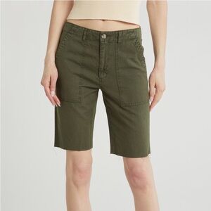 AG Wes Cotton & Linen Shorts in Sulfur Desert Pine Size 24 NWT